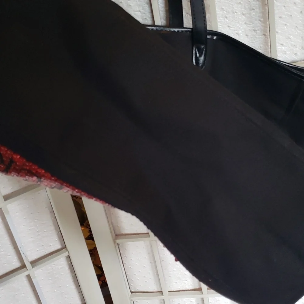 Victoria Secret black canvas with sequin details tote bag